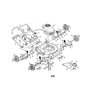 Engine/Housing/Handle/Wheels Diagram and Parts List for P4TN20SA  American Yard Products Lawn Mower